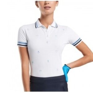 G/FORE Womens Embroidered Icon Tech Pique Golf Polo, Size Small